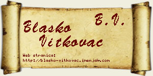 Blaško Vitkovac vizit kartica